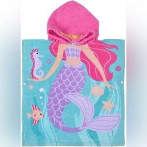 Girls hooded mermaid poncho towel age 2-6 yrs
